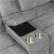 Steve Silver Simone Smoked Gray Polyester Fabric Power Reclining Sectional