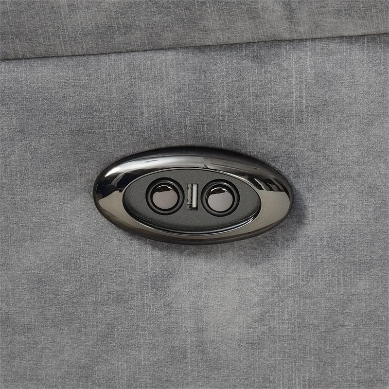 Steve Silver Simone Smoked Gray Polyester Fabric Power Reclining Sectional