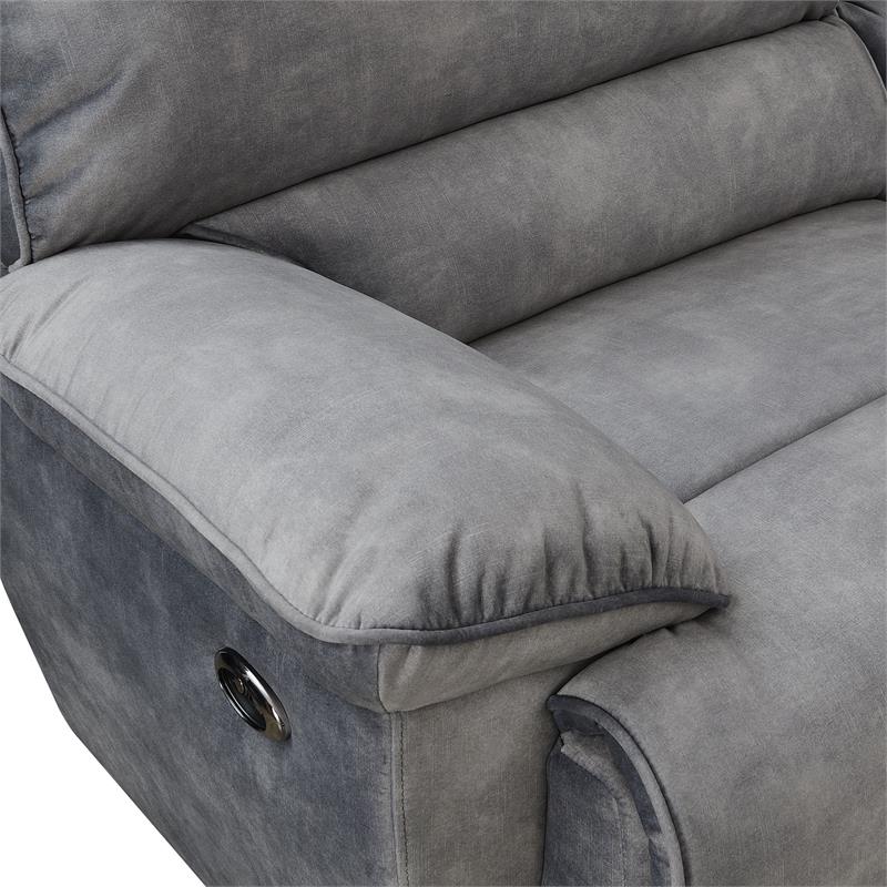 Steve Silver Simone Smoked Gray Polyester Fabric Power Reclining Sectional