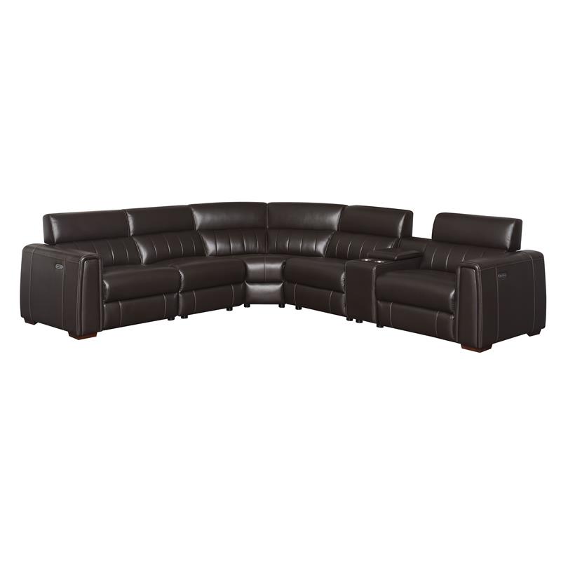 Steve Silver Nara 6 Piece Dual Power, Corry 6 Piece Leather Power Reclining Sectional Sofa Gray Reviews