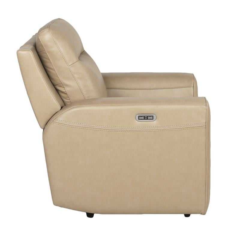 Doncella Beige Sand Leather Power Reclining Chair
