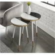 Taj Black and White Marble Top 2-Pack Round Side Table Set