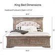 Highland Park Driftwood Gray Wood Upholstered Panel King Bed