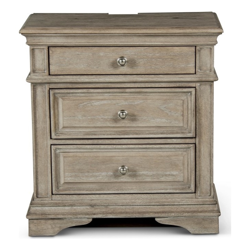 Highland Park Driftwood Gray Wood 3-drawer Nightstand