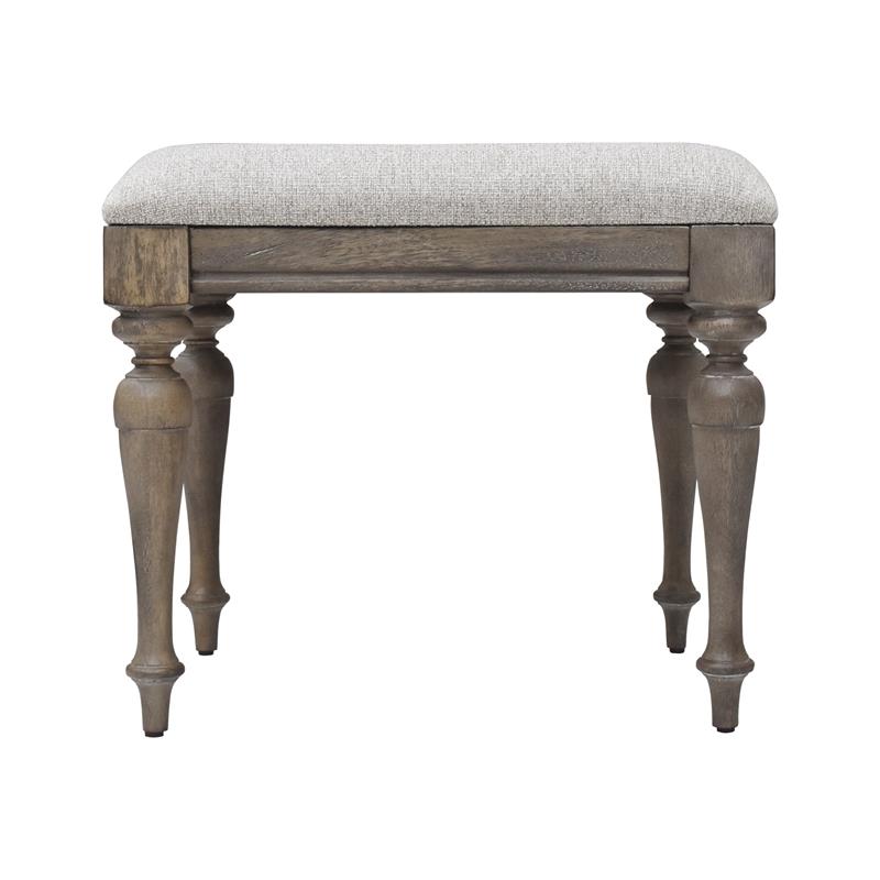 Highland Park Driftwood Gray Wood Vanity Bench