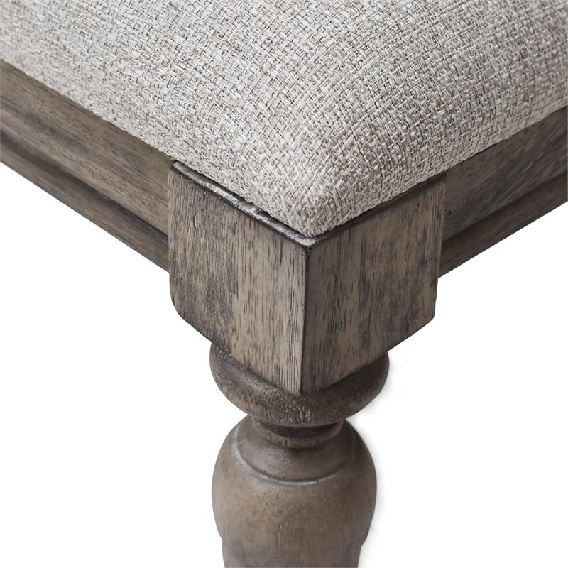 Highland Park Driftwood Gray Wood Vanity Bench
