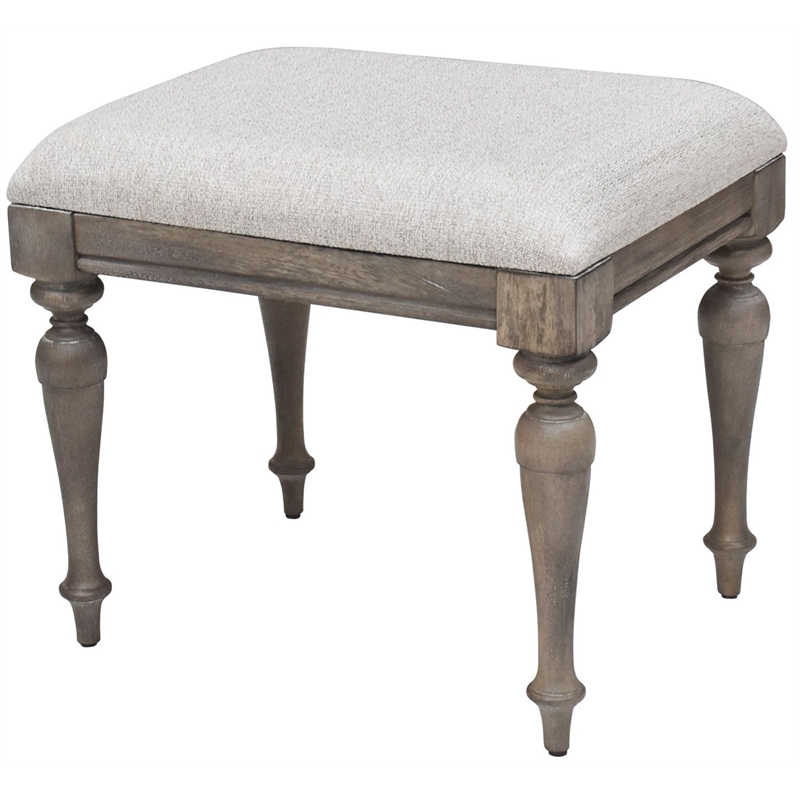 Highland Park Driftwood Gray Wood Vanity Bench