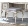Highland Park Rustic Ivory Wood Vanity Bench