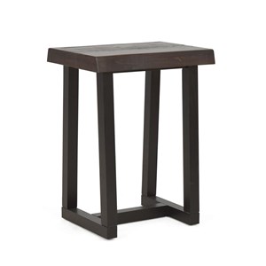 Steve Silver Jennings Cherry and Ebony Solid Wood Live Edge Stool