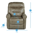 Ottawa Mushroom Light Brown Faux Leather Power Lift Chair with Heat and Massage