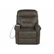 Ottawa Walnut Brown Faux Leather Power Lift Chair with Heat and Massage