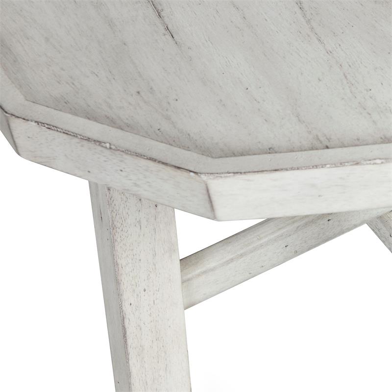 Steve Silver Paisley Distressed Alabaster White Wood Cocktail Table