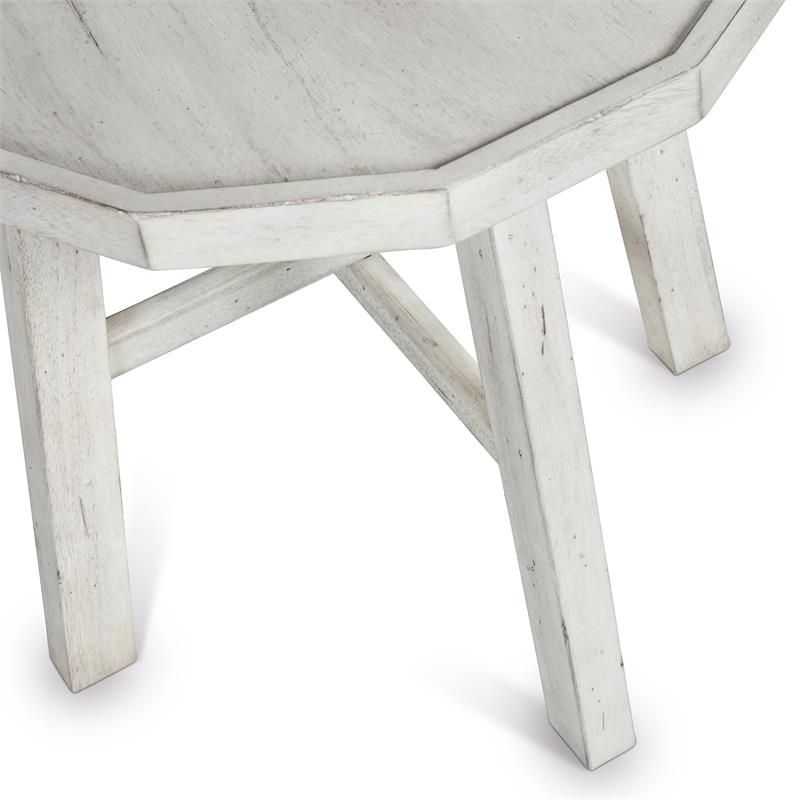 Steve Silver Paisley Distressed Alabaster White Wood End Table