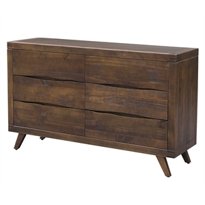 pasco distressed solid wood brown cocoa 6-drawer dresser