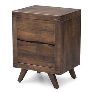 pasco distressed brown cocoa solid wood 2-drawer nightstand