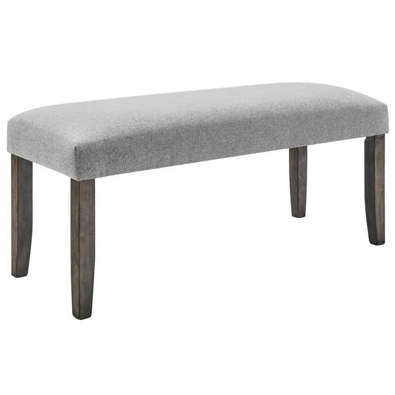 Steve Silver Emily Gray Fabric Backless Bench