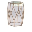 Steve Silver Roxy Hexagonal Clear Glass and Metal Chairside End Table