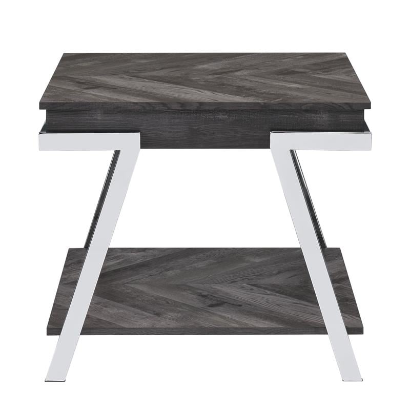 Steve Silver Roma Dark Gray Wood and Laminate End Table