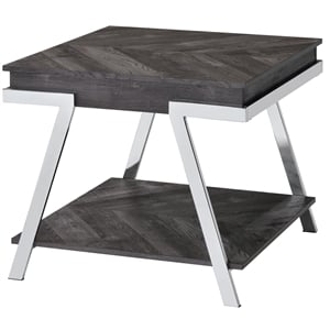 Steve Silver Roma Dark Gray Wood and Laminate End Table