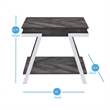 Steve Silver Roma Dark Gray Wood and Laminate End Table
