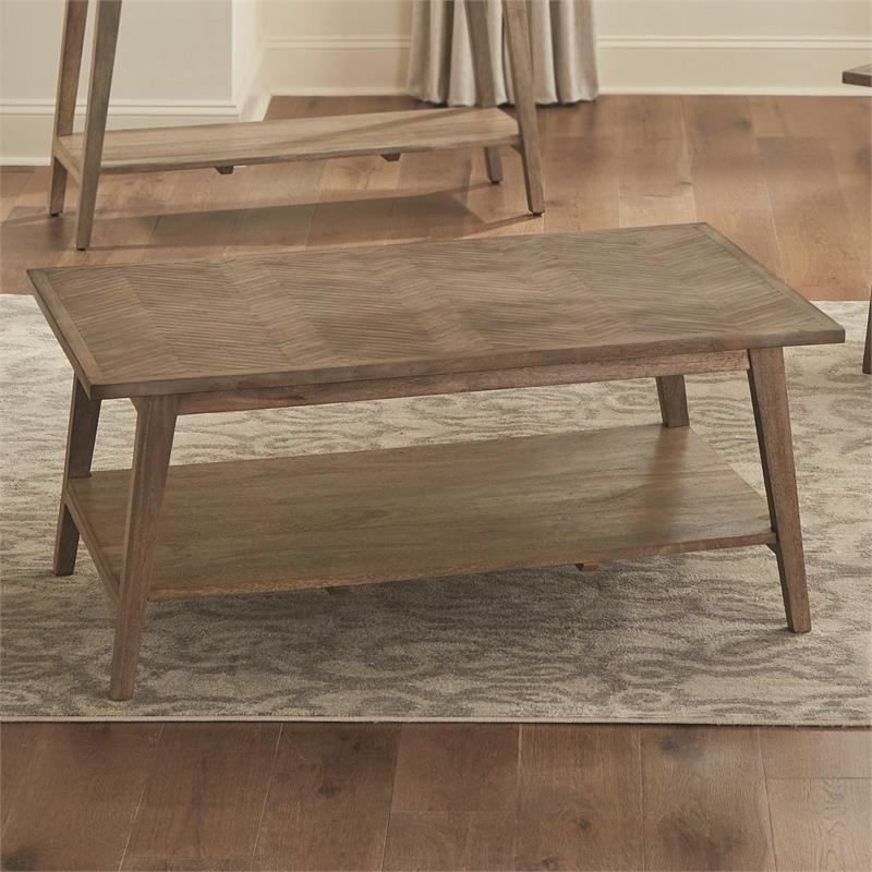 Steve Silver Milani Natural Wood Rectangle Cocktail Table
