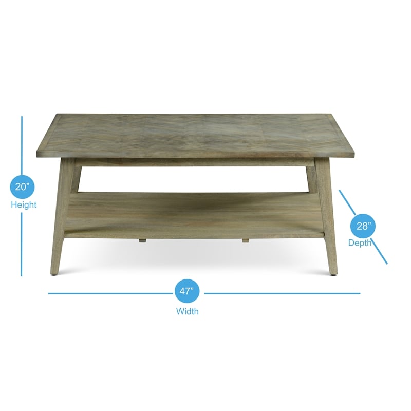 Steve Silver Milani Natural Wood Rectangle Cocktail Table