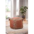 Steve Silver Jafar Square Handwoven Cinnamon/ Khaki Jute Pouf