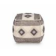 Steve Silver Dalia Square Handwoven Ivory/ Gray/ Black Wool Pouf