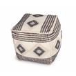 Steve Silver Dalia Square Handwoven Ivory/ Gray/ Black Wool Pouf