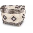 Steve Silver Dalia Square Handwoven Ivory/ Gray/ Black Wool Pouf