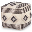 Steve Silver Dalia Square Handwoven Ivory/ Gray/ Black Wool Pouf