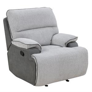 steve silver cyprus light gray fabric recliner chair