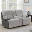Steve Silver Cyprus Light Gray Fabric Recliner Console Loveseat