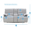 Steve Silver Cyprus Light Gray Fabric Recliner Console Loveseat