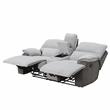Steve Silver Cyprus Light Gray Fabric Recliner Console Loveseat