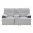 Steve Silver Cyprus Light Gray Fabric Recliner Console Loveseat