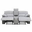 Steve Silver Cyprus Light Gray Fabric Recliner Console Loveseat