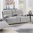Steve Silver Cyprus Light Gray Fabric Recliner Console Loveseat