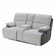 Steve Silver Cyprus Light Gray Fabric Recliner Console Loveseat