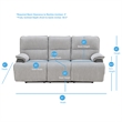 Steve Silver Cyprus Light Gray Fabric Recliner Sofa