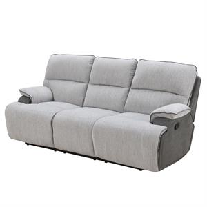 steve silver cyprus light gray fabric recliner sofa