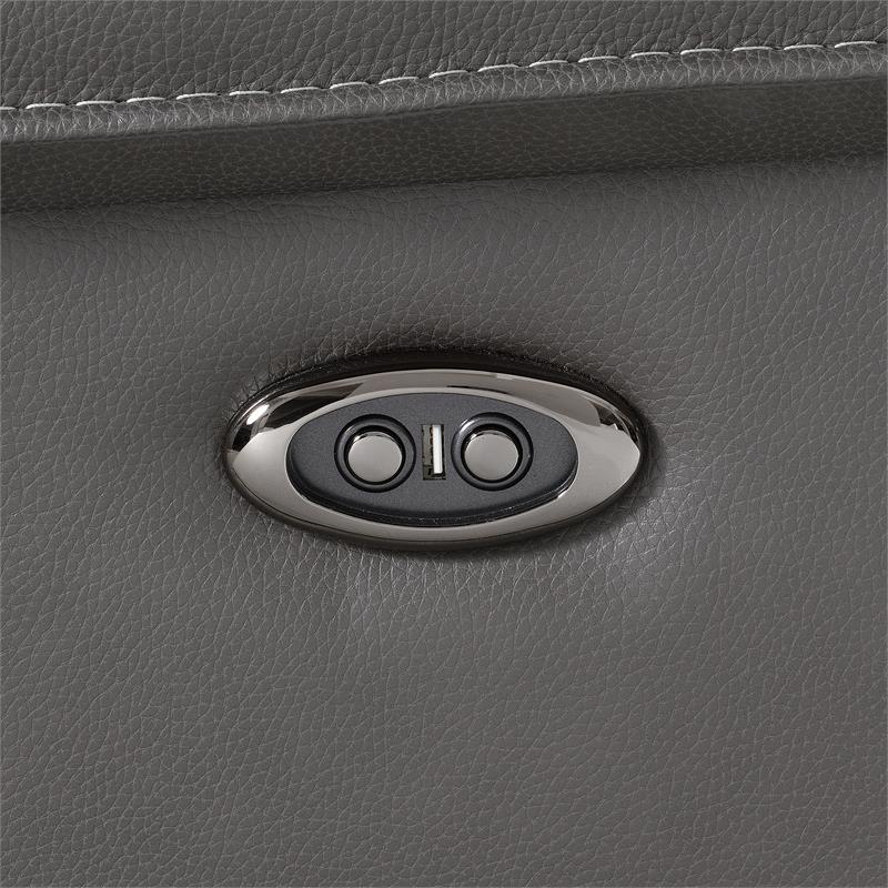 Ellery Charcoal Faux Leather 6-Piece Power Reclining Sectional