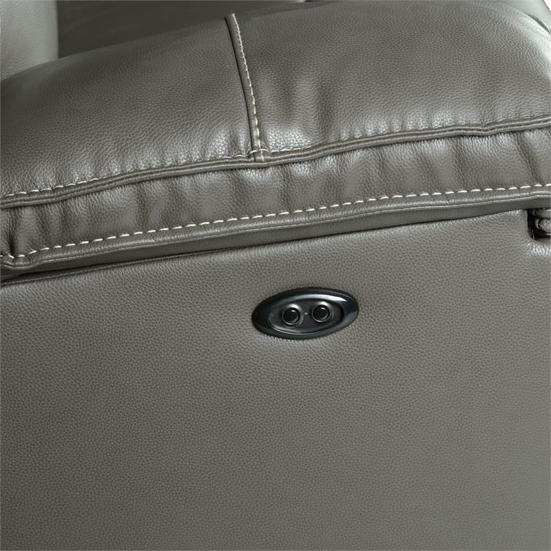 Ellery Charcoal Faux Leather 6-Piece Power Reclining Sectional