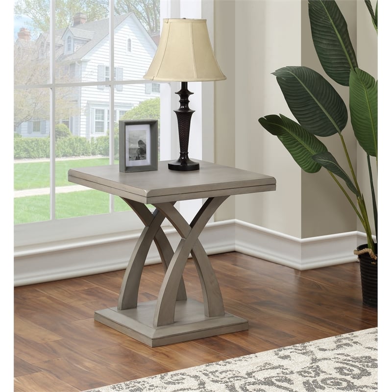 Steve Silver Jocelyn Gray Wood End Table