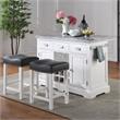 Steve Silver Zermatt White Kitchen Island 3-Piece Set