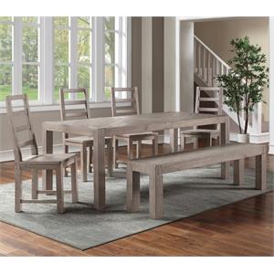 auckland weathered gray 6-piece dining set