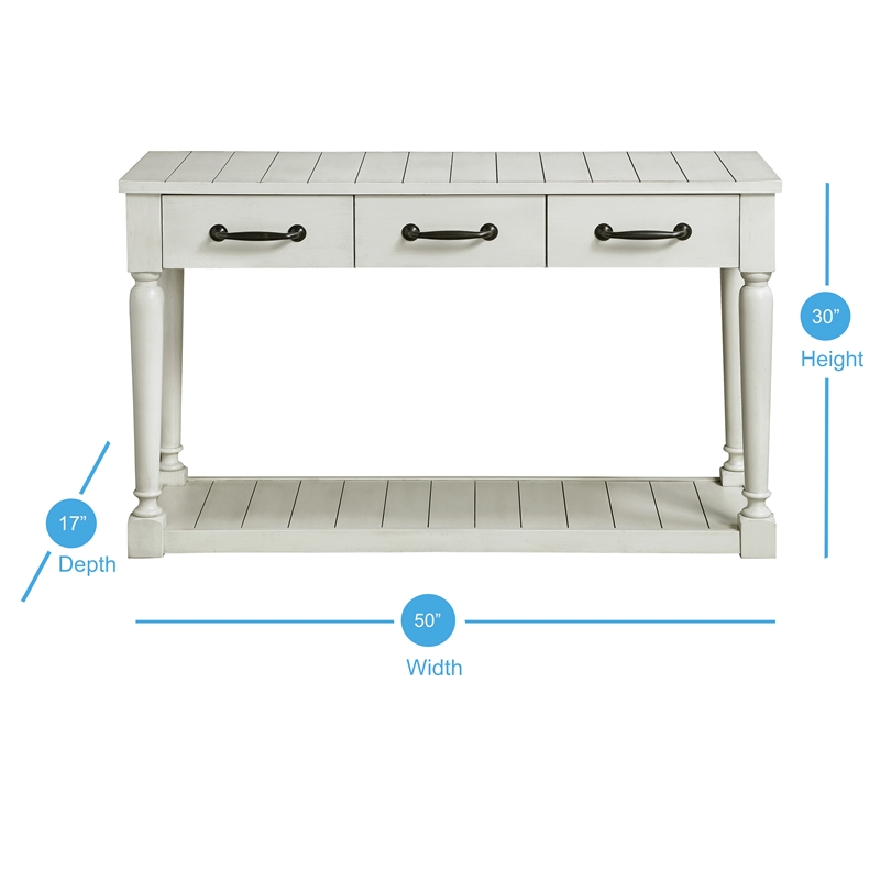 Steve Silver Hemingway White Alabaster Sofa Table