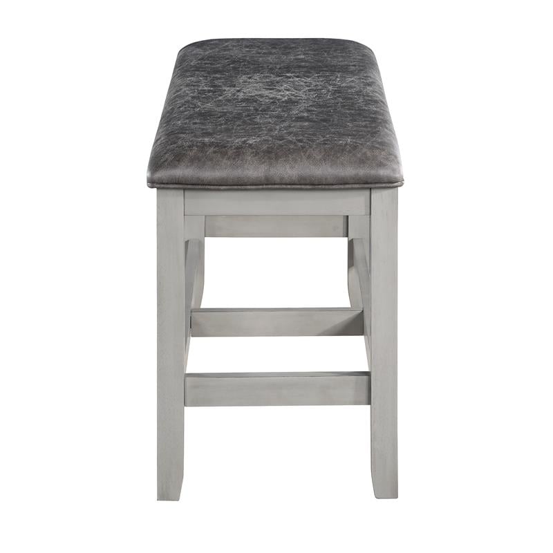 Steve Silver Hyland Stone Gray Wood Counter Bench
