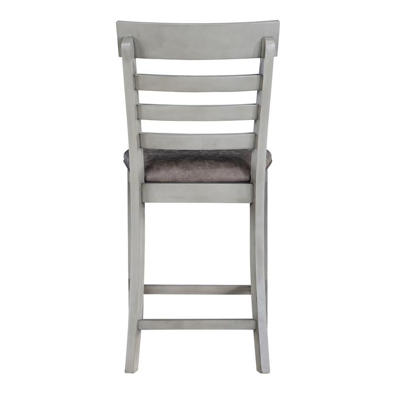 Steve Silver Hyland Stone Gray and Charcoal Wood 7-Piece Dining Set