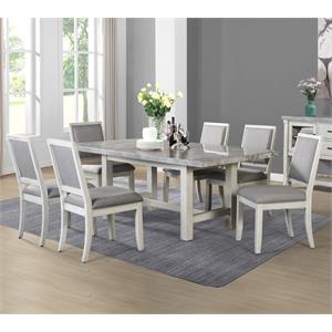 Steve Silver Canova Weathered White Wood 7-Piece Dining Set